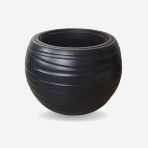 Round Black Flower Pot