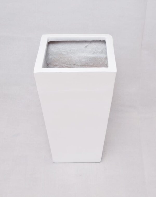 Tapered Square Fiberglass Pot | 60cm Height